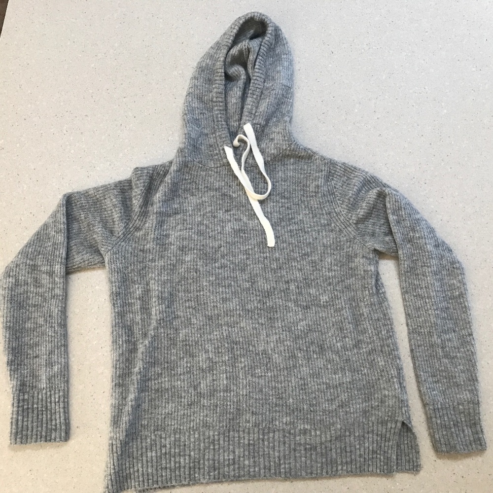 Boden size 6 gray wool hoodie sweater